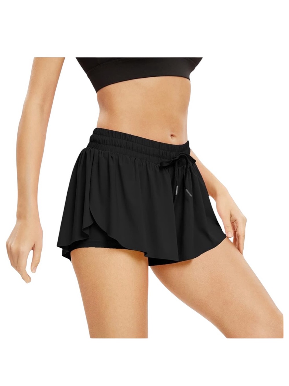 ZeroXposur Black Swim Bikini Bottom with Skirt on top